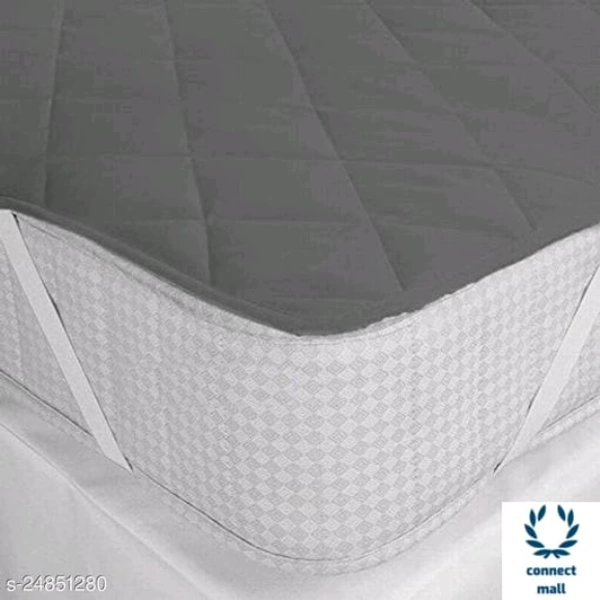 Feather Soft Quilted Micro Fabric Waterproof Elastic Strap Mattress Protector - LXW:78in x72in, Grey